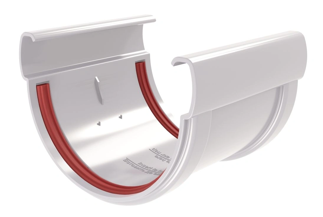 Соединитель желобов 135мм ПВХ Grand Line (белый)