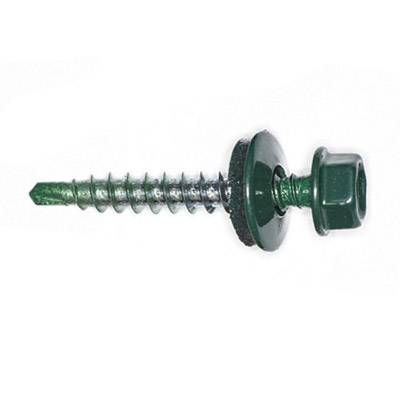 Саморез кровельный 4,8*35мм RAL6005 зелёный мох (100шт) в Артеме