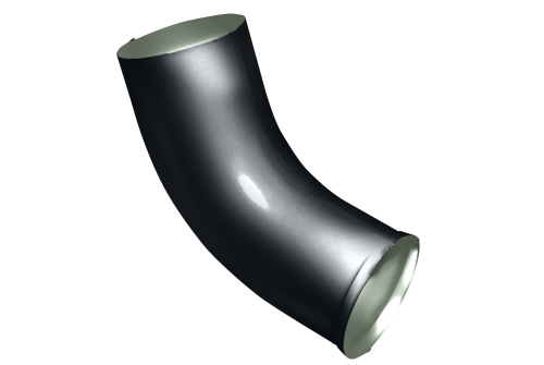 Колено стока металл Optima (мокрый асфальт 7024) 90 мм