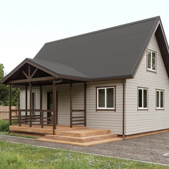 Лист Ондулин Смарт дл 1950мм / шир 950мм (серый) дом