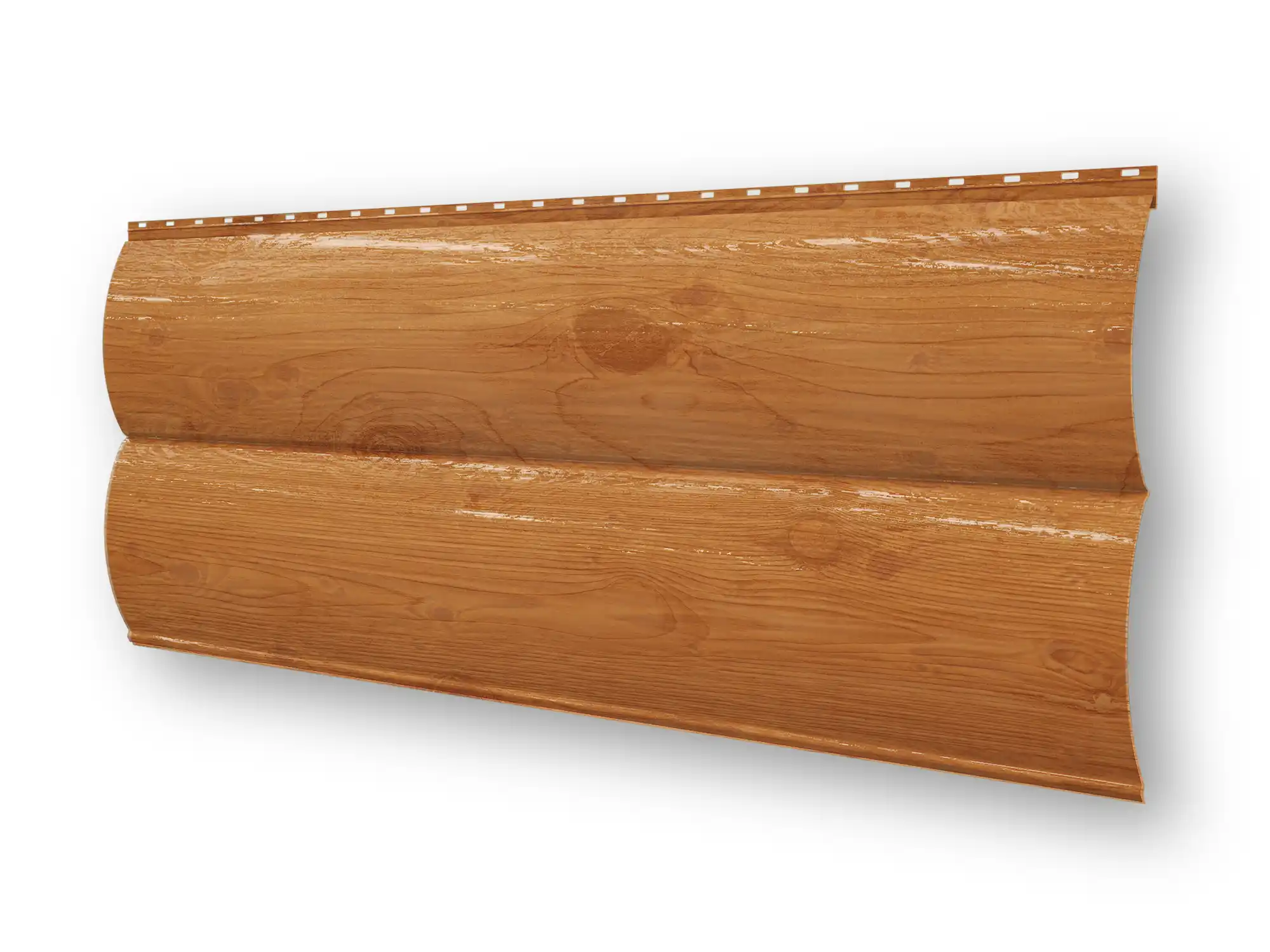 Сайдинг металлический "Двойное бревно" 388 (354) ПА, ПХ (0,45/золотой орех 3Д)