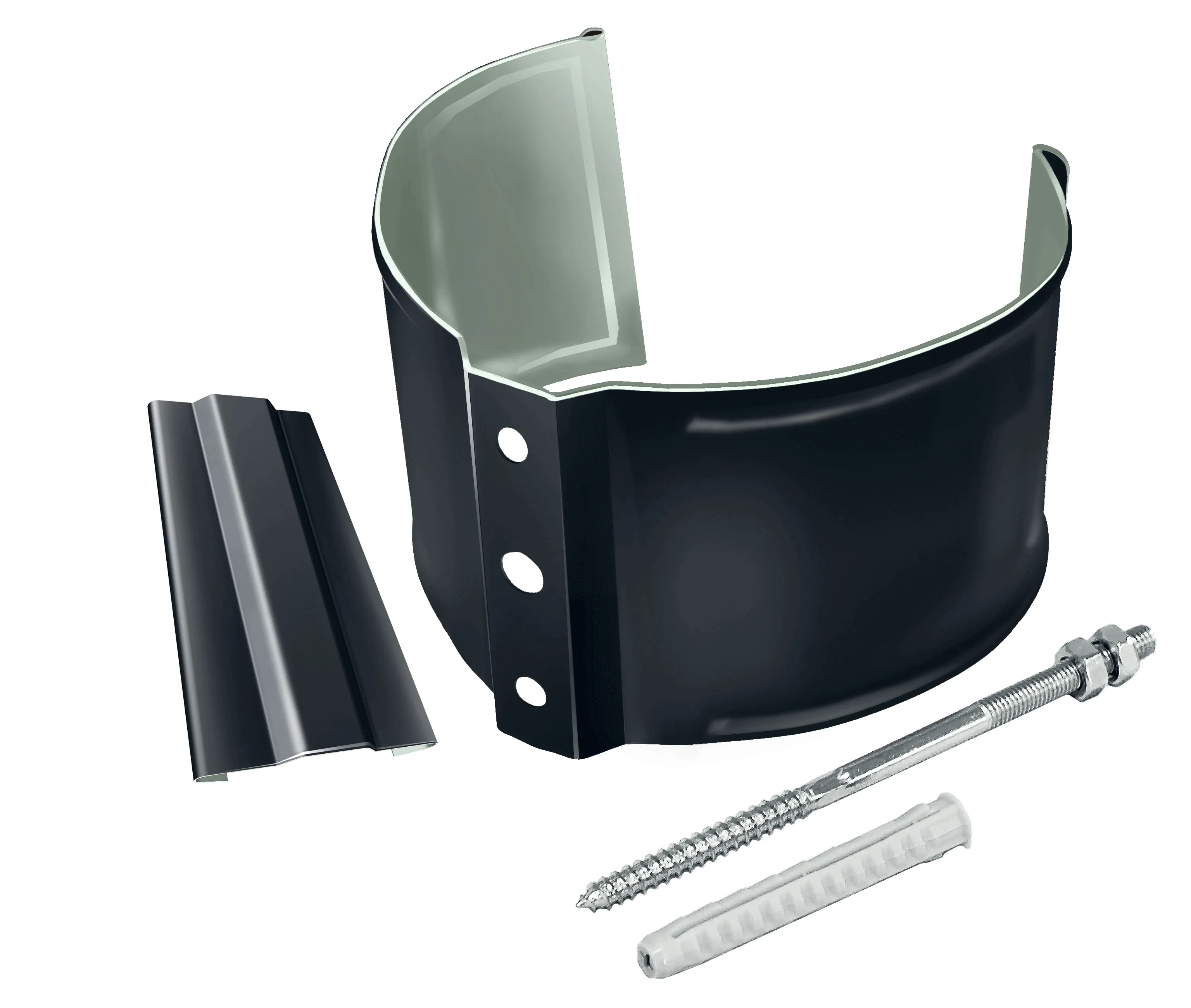 Кронштейн трубы на кирпич металл Optima (мокрый асфальт 7024) 90мм