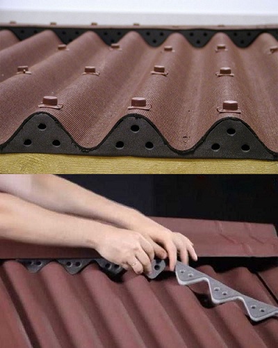 монтаж заполнителя ондулин